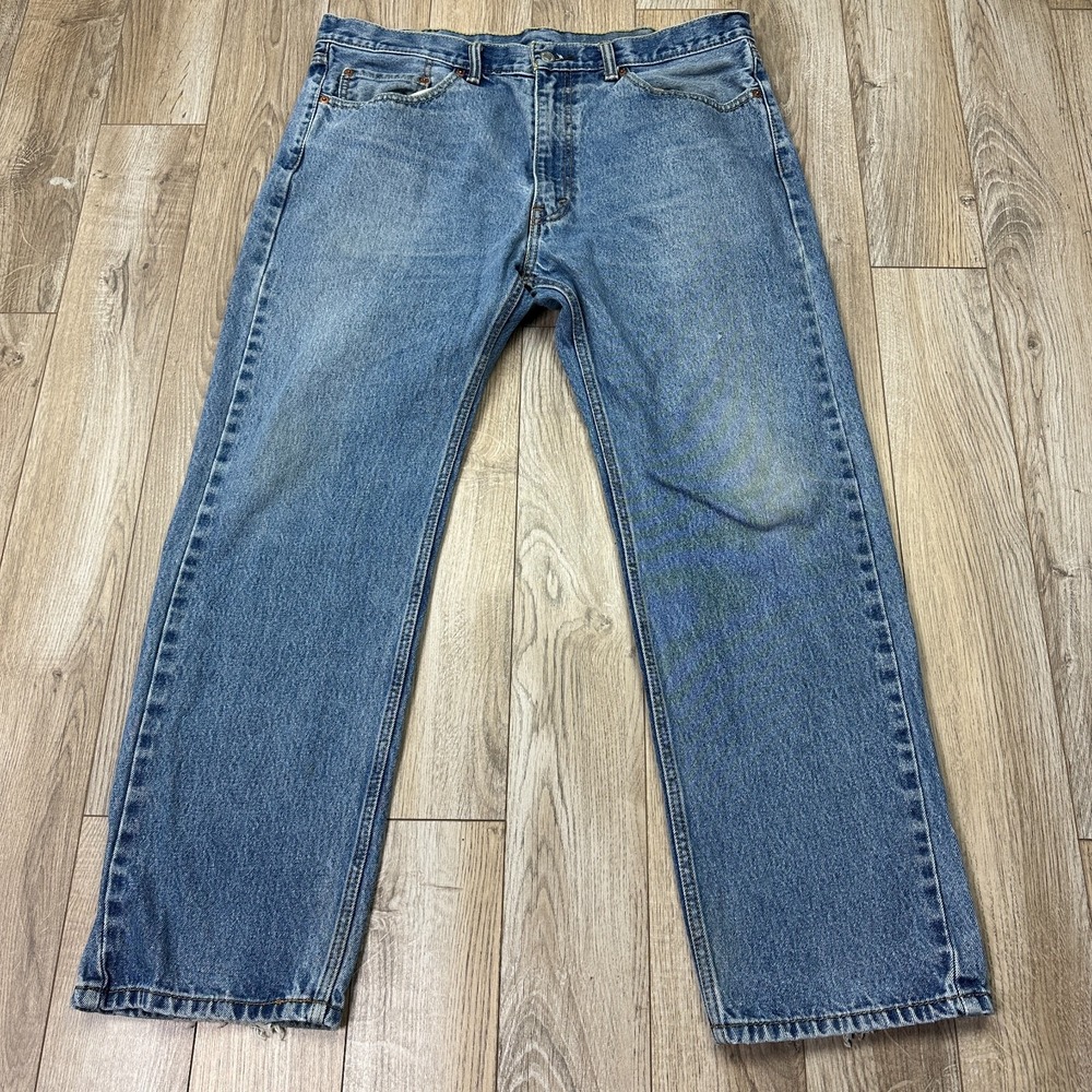 mens levis 505 jeans 38 x 30 medium wash blue denim*